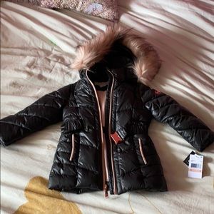 Michael kors toddler puff jacket NWT pink faux fur